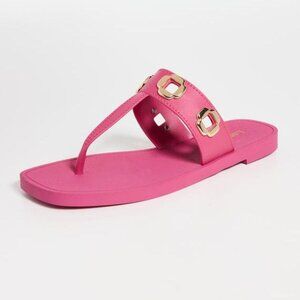 Larroude Milan S Jelly Thong Sandals Size US 8/9 39 Pink Rubber NEW